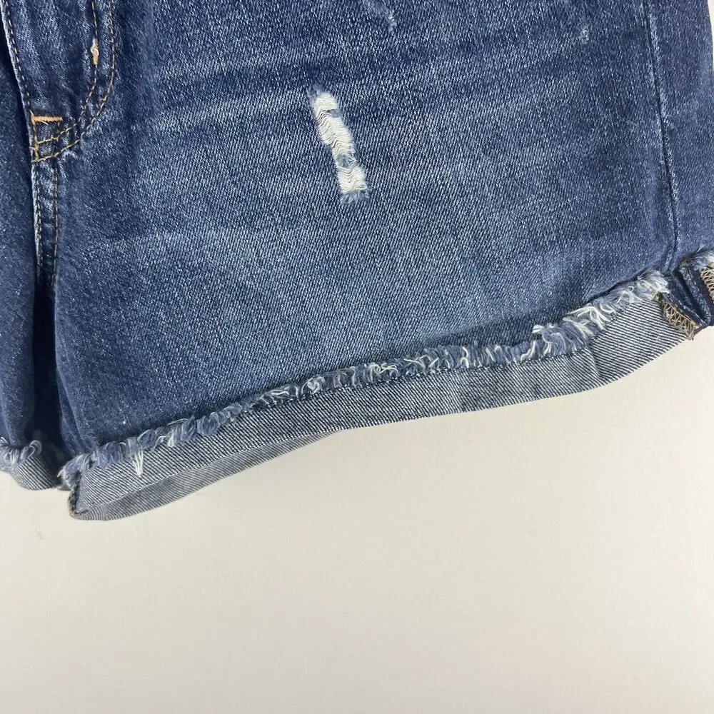 AERO Women's Jean Shorts High-rise Curvy Mom Short Size 8 Blue Denim Jean NEW - Picture 5 of 9